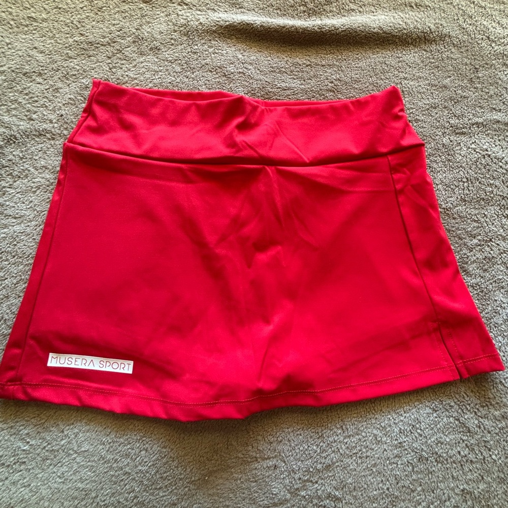 Red mini skirt